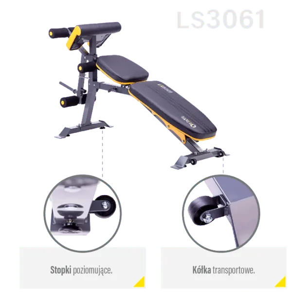 Bancă fitness HMS LS3061 Antrenamente de forță/ Black photo 4