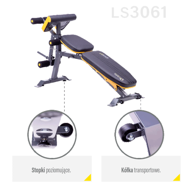 Bancă fitness HMS LS3061 Antrenamente de forță/ Black photo 4