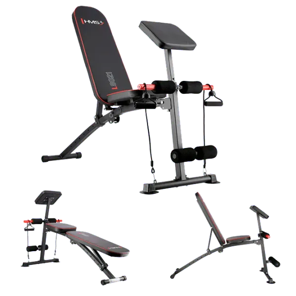 Bancă fitness HMS L8021 Antrenamente de forță/ Black photo 2