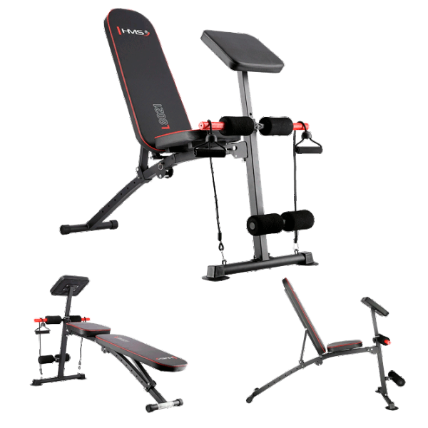 Bancă fitness HMS L8021 Antrenamente de forță/ Black photo 2