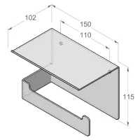 Suport hârtie igienică Daske Shelf Bliss 2 Oțel inoxidabil photo 2
