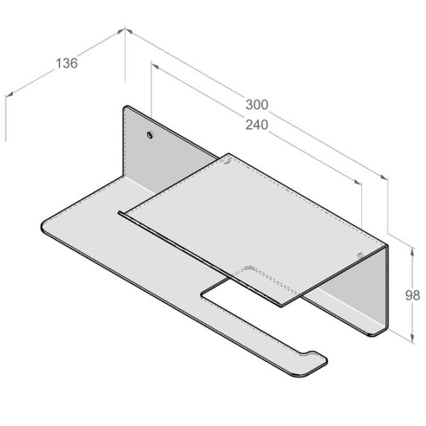 Держатель для туалетной бумаги Daske Shelf Line Flex Нержавеющая сталь photo 2