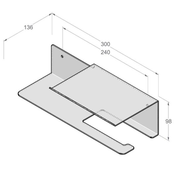 Держатель для туалетной бумаги Daske Shelf Line Flex Left Нержавеющая сталь photo 2