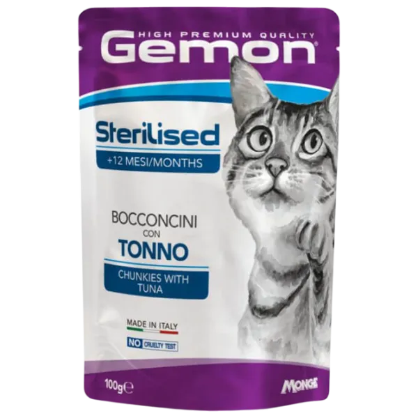 Корм для кошек влажный Monge Gemon Cat Pouch M30090 0.1 кг / Рыба, тунец photo 1 Корм для кошек влажный Monge Gemon Cat Pouch M30090 0.1 кг / Рыба, тунец photo 1