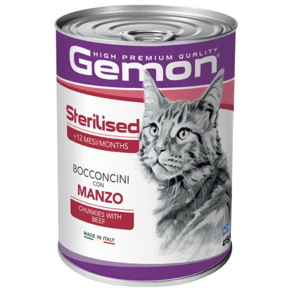 Корм для кошек влажный Monge Gemon Cat Pate M30070 0.415 кг / Говядина photo 1 Корм для кошек влажный Monge Gemon Cat Pate M30070 0.415 кг / Говядина photo 1