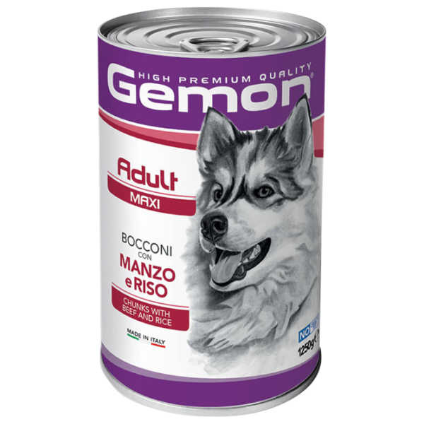 Корм для собак влажный Monge Gemon Dog Maxi M38790 1.25 кг / Говядина, рис photo 1 Корм для собак влажный Monge Gemon Dog Maxi M38790 1.25 кг / Говядина, рис photo 1