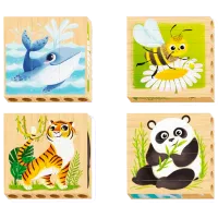 Puzzle Quercetti Play Bio 4 PUZZLES ENDANGERED ANIMALS 1+/ Количество деталей: 6 photo 4