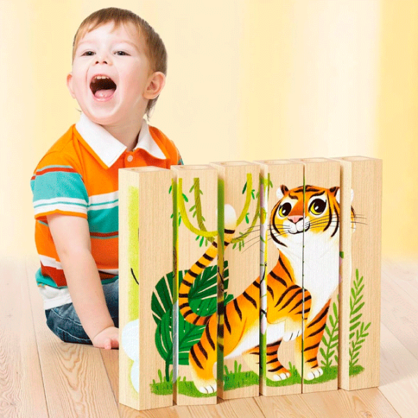 Puzzle Quercetti Play Bio 4 PUZZLES ENDANGERED ANIMALS 1+/ Количество деталей: 6 photo 5