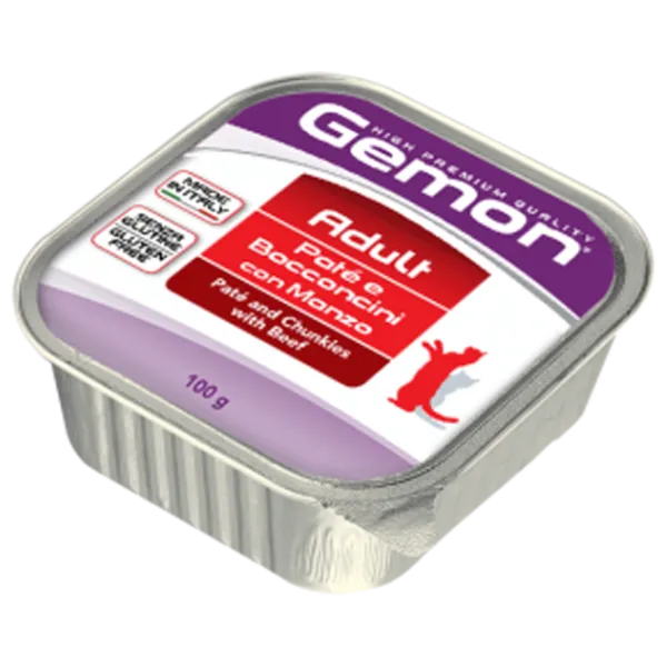 Корм для кошек влажный Monge Gemon Cat Pate M30023 0.1 кг / Говядина photo 1 Корм для кошек влажный Monge Gemon Cat Pate M30023 0.1 кг / Говядина photo 1