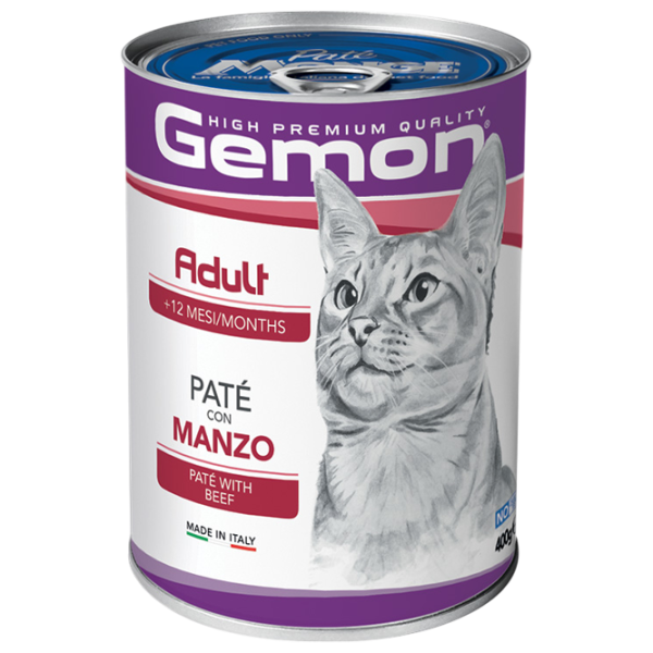 Корм для кошек влажный Monge Gemon Cat Pate M29996 0.4 кг / Говядина photo 1 Корм для кошек влажный Monge Gemon Cat Pate M29996 0.4 кг / Говядина photo 1