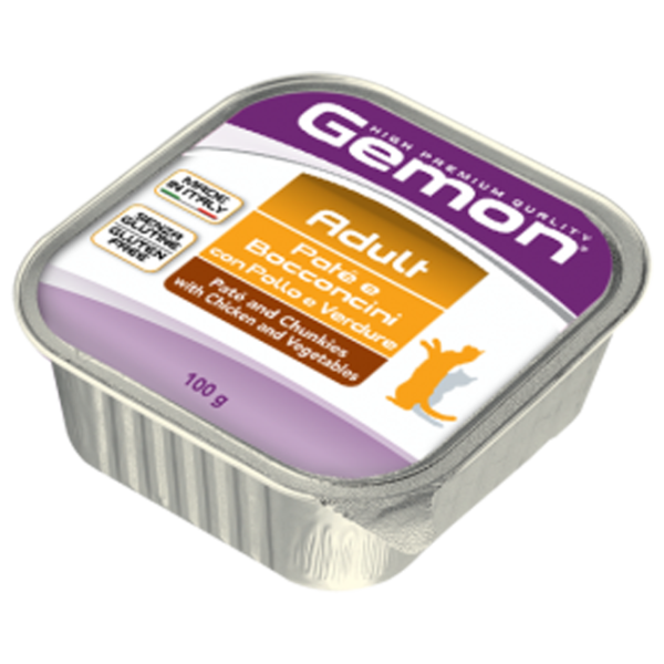 Корм для кошек влажный Monge Gemon Cat Pate M30024 0.1 кг / Курица, овощи photo 1 Корм для кошек влажный Monge Gemon Cat Pate M30024 0.1 кг / Курица, овощи photo 1