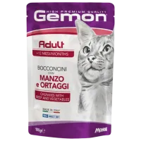 Hrană pentru pisici umedă Monge Gemon Cat Pouch M30091 0.1 kg / Vită, legume