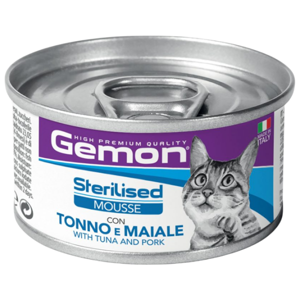 Корм для кошек влажный Monge Gemon Cat Mousse M30104 0.085 г / Тунец, свинина photo 1 Корм для кошек влажный Monge Gemon Cat Mousse M30104 0.085 г / Тунец, свинина photo 1
