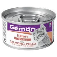 Корм для кошек влажный Monge Gemon Cat Mousse M30100 0.085 кг / Лосось, курица