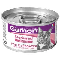 Hrană pentru pisici umedă Monge Gemon Cat Mousse M30103 0.085 kg / Găină, ficat