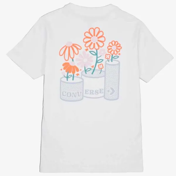 Футболка для женщин Converse Spring Blooms Flower Tee 100% хлопок/ White photo 2