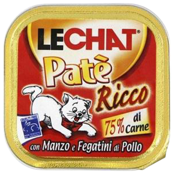 Корм для кошек влажный Monge LeChat Ricco Pate M00821 0.1 кг / Говядина, печень photo 1 Корм для кошек влажный Monge LeChat Ricco Pate M00821 0.1 кг / Говядина, печень photo 1
