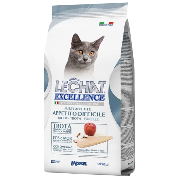 Корм для кошек сухой Monge LeChat Excellence M05978 1.5 кг / Форель photo 1 Корм для кошек сухой Monge LeChat Excellence M05978 1.5 кг / Форель photo 1
