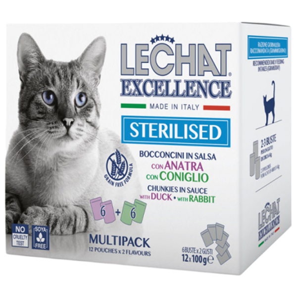 Hrană pentru pisici umedă Monge LeChat Excellence Multibox M01756 0.1 kg / Iepure, rață photo 1 Hrană pentru pisici umedă Monge LeChat Excellence Multibox M01756 0.1 kg / Iepure, rață photo 1