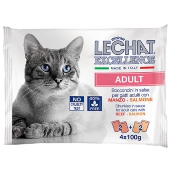 Корм для кошек влажный Monge LeChat Excellence Multipack M00803 0.1 кг/ Говядина, лосось photo 1 Корм для кошек влажный Monge LeChat Excellence Multipack M00803 0.1 кг/ Говядина, лосось photo 1