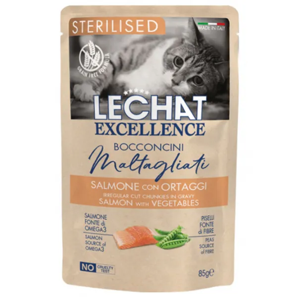 Корм для кошек влажный Monge LeChat Excellence M06191 0.085 г / Лосось, овощи photo 1 Корм для кошек влажный Monge LeChat Excellence M06191 0.085 г / Лосось, овощи photo 1