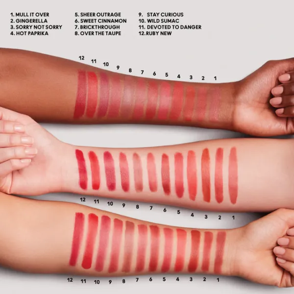 Губная помада Mac POWDER KISS VELVET BLUR SLIM Stick/ Fire Brick photo 4