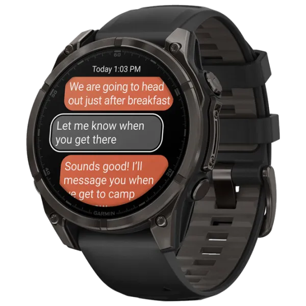 Ceas inteligent Garmin Fenix 8 1.4"/ 47 mm/ Gray - Black/ 010-02904-21 photo 7