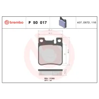 Plăcuțe de frână Brembo P 50 017 Spate photo 4