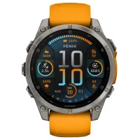 Ceas inteligent Garmin Fenix 8 1.4"/ 47 mm/ Titanium - Orange/ 010-02904-11 photo 3