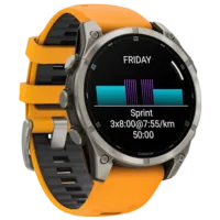 Ceas inteligent Garmin Fenix 8 1.4"/ 47 mm/ Titanium - Orange/ 010-02904-11 photo 4