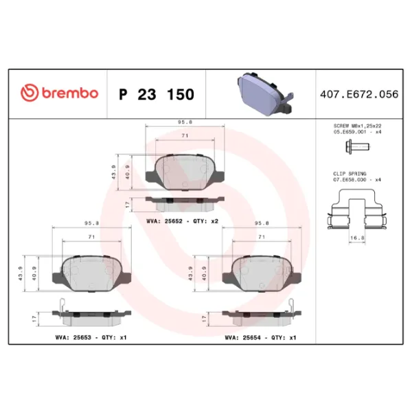 Тормозные колодки Brembo P 23 150 Задние photo 4 Тормозные колодки Brembo P 23 150 Задние photo 4