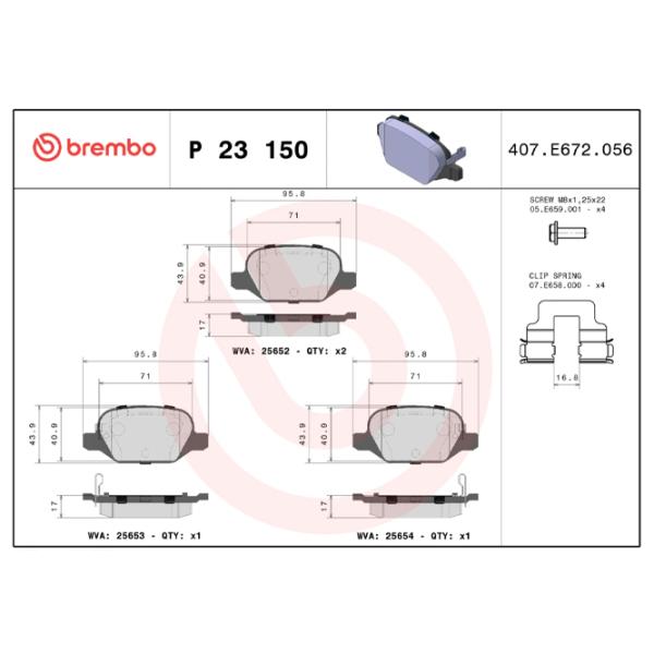 Тормозные колодки Brembo P 23 150 Задние photo 4 Тормозные колодки Brembo P 23 150 Задние photo 4