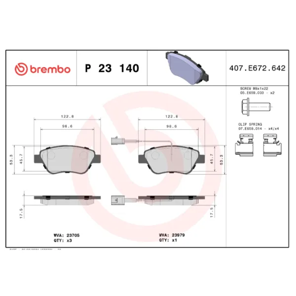 Тормозные колодки Brembo P 23 140 Передние photo 4 Тормозные колодки Brembo P 23 140 Передние photo 4