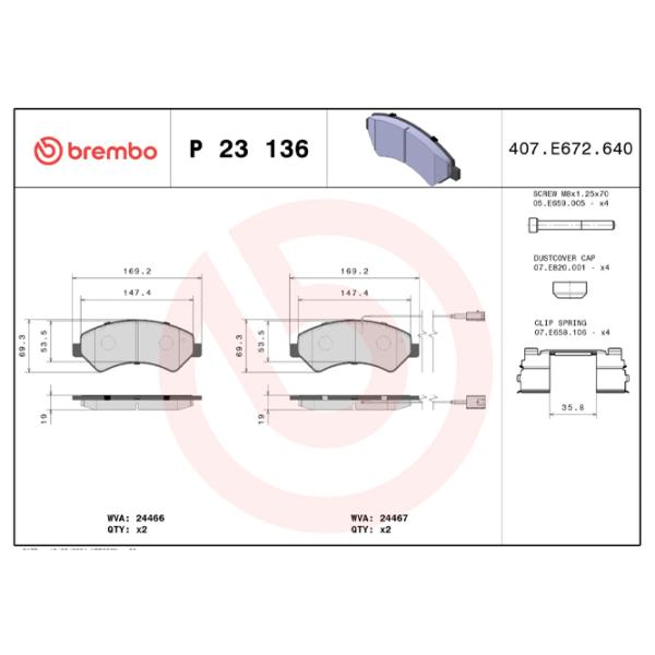 Тормозные колодки Brembo P 23 136 Передние photo 4 Тормозные колодки Brembo P 23 136 Передние photo 4