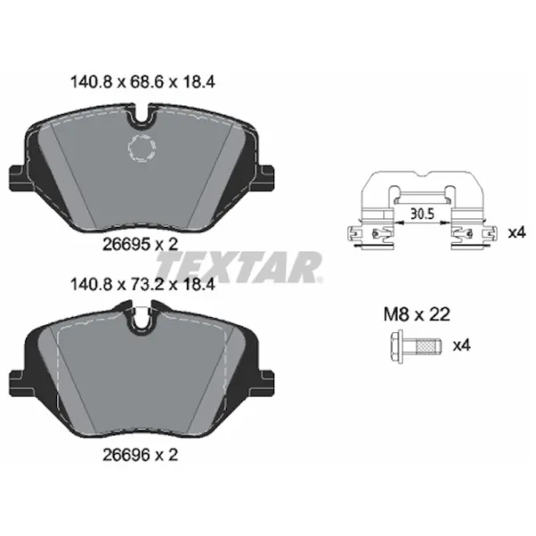 Тормозные колодки Textar 2669501 Передние photo 2