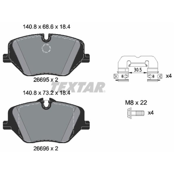 Тормозные колодки Textar 2669501 Передние photo 2