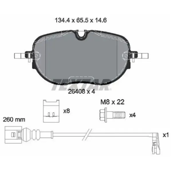 Тормозные колодки Textar 2640801 Передние photo 1 Тормозные колодки Textar 2640801 Передние photo 1