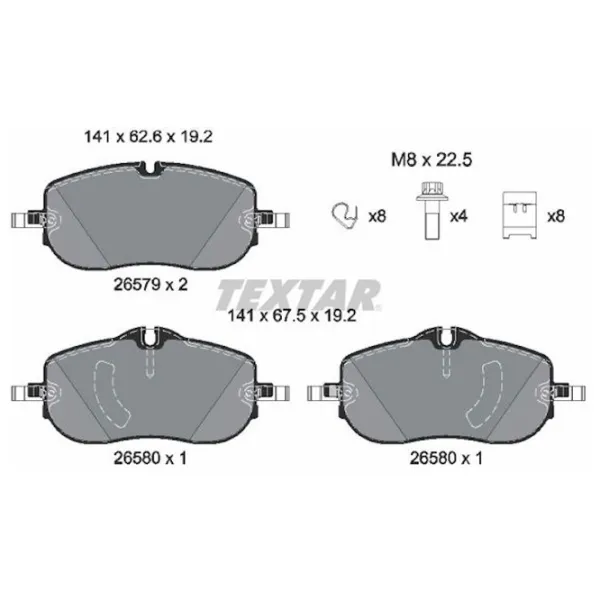 Тормозные колодки Textar 2657901 Передние photo 2 Тормозные колодки Textar 2657901 Передние photo 2