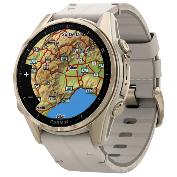 Ceas inteligent Garmin Fenix 8 1.3"/ 43 mm/ Gold - Foggy gray/ 010-02903-40 photo 2