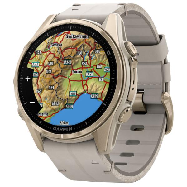Ceas inteligent Garmin Fenix 8 1.3"/ 43 mm/ Gold - Foggy gray/ 010-02903-40 photo 2