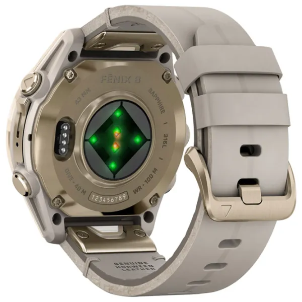 Ceas inteligent Garmin Fenix 8 1.3"/ 43 mm/ Gold - Foggy gray/ 010-02903-40 photo 6