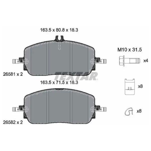 Тормозные колодки Textar 2658101 Передние photo 1 Тормозные колодки Textar 2658101 Передние photo 1