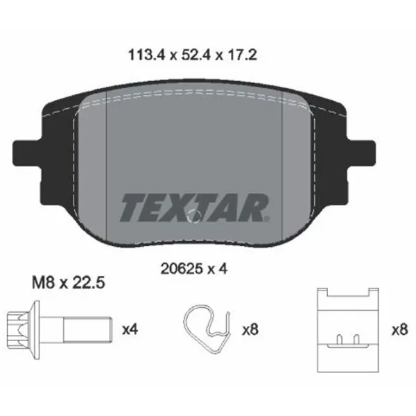 Тормозные колодки Textar 2062501 Задние photo 2