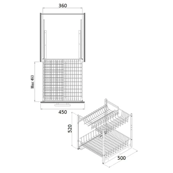Organizatoare pentru veselă Starax S-2163-A Metal photo 2