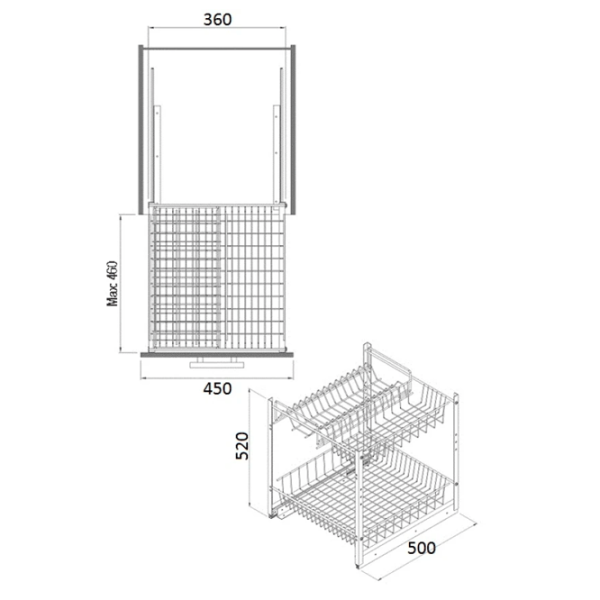 Organizatoare pentru veselă Starax S-2163-A Metal photo 2