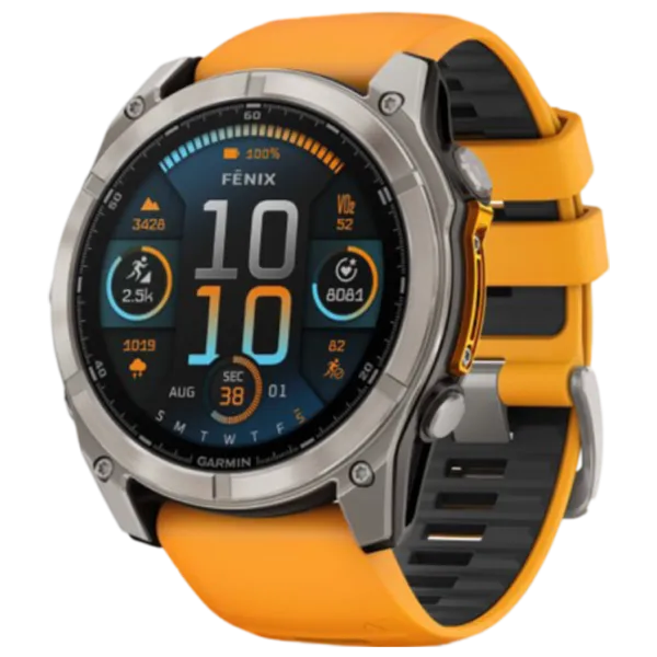 Умные часы Garmin Fenix 8 1.4"/ 51 мм/ Титан - Оранжевый/ 010-02905-11 photo 1