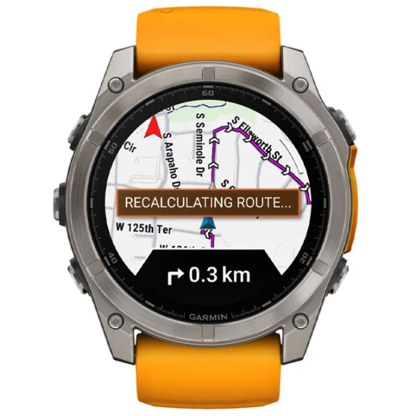 Умные часы Garmin Fenix 8 1.4"/ 51 мм/ Титан - Оранжевый/ 010-02905-11 photo 2