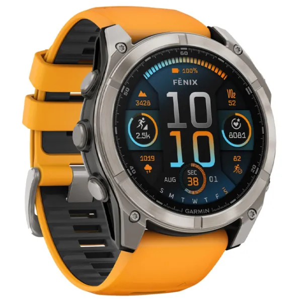 Умные часы Garmin Fenix 8 1.4"/ 51 мм/ Титан - Оранжевый/ 010-02905-11 photo 3