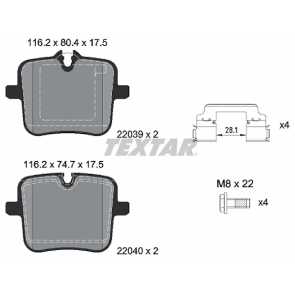 Тормозные колодки Textar 2203901 Передние photo 2