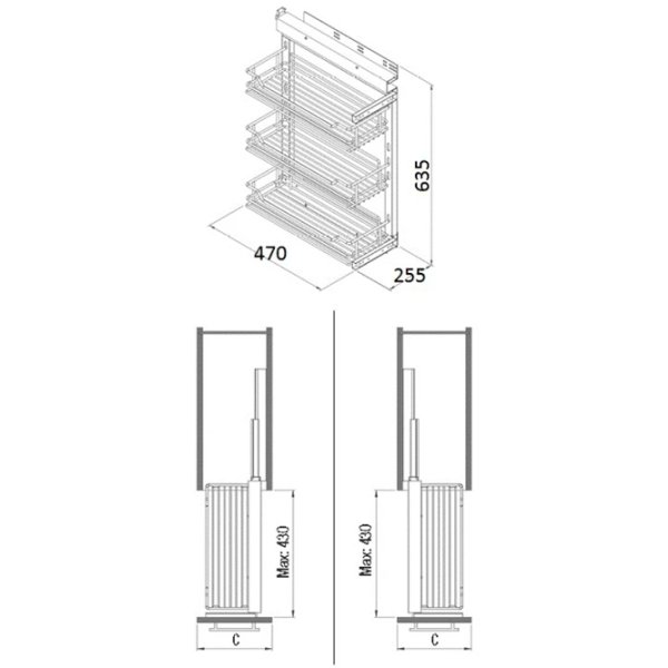 Organizatoare pentru veselă Starax S-2205-A Metal photo 2